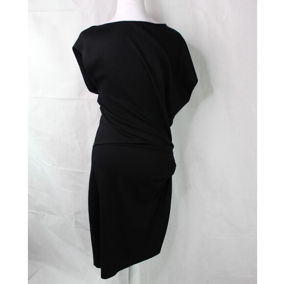Helmut Lang Sonar Dress 100% Wool Asymmetrical Gathered Dress Artsy Lagenlook L - Picture 4 of 12